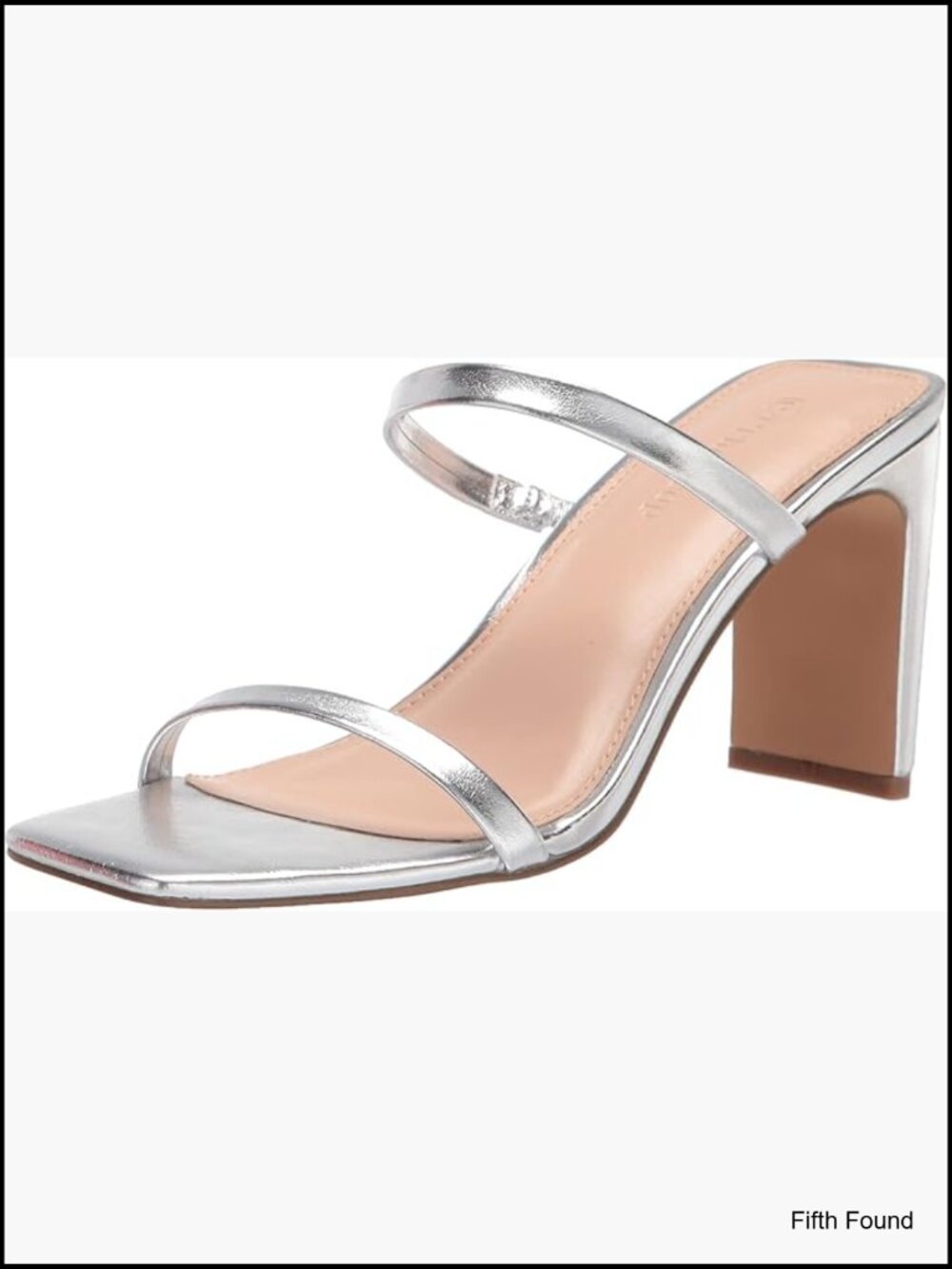 Women's Avery Square Toe Two Strap High Heeled Sandal - 3" Block Heel